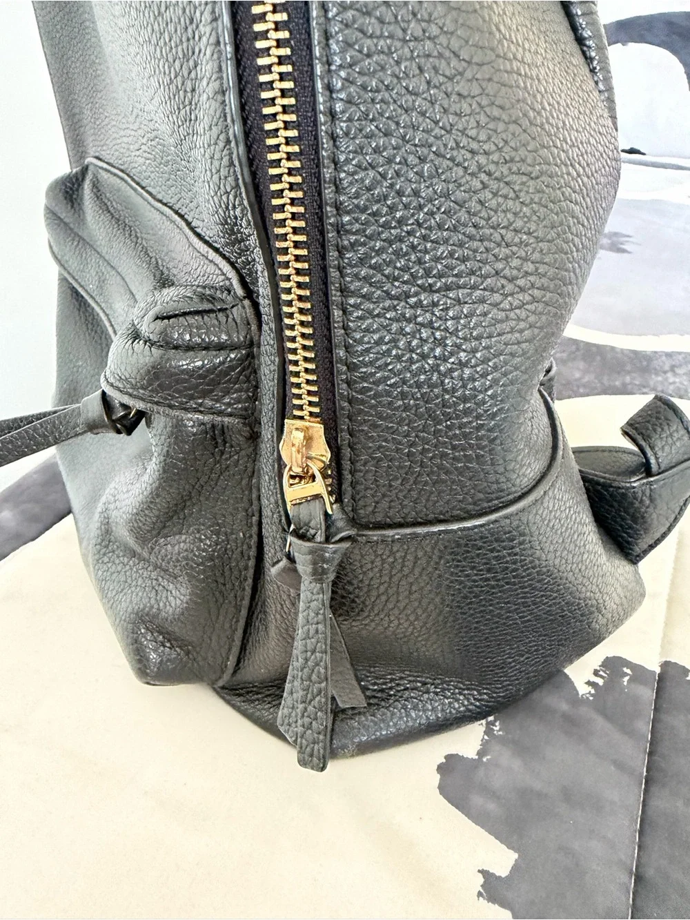 Tory Burch EUC Black Pebbled Leather Backpack
